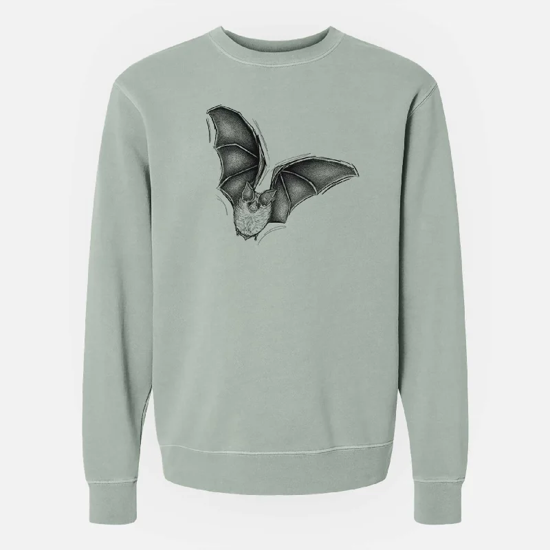Macrotus californicus - California Leaf-nosed Bat - Unisex Pigment Dyed Crew Sweatshirt Hoodie with Front Slit Layering Stylish