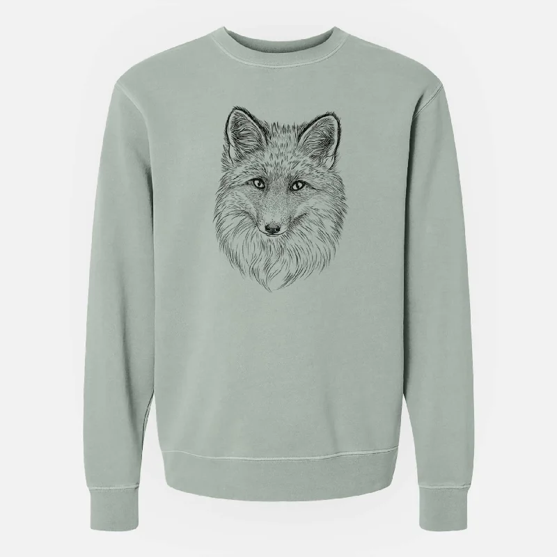 Red Fox - Vulpes vulpes - Unisex Pigment Dyed Crew Sweatshirt Hoodie with High-Low Hem Asymmetrical Trendy