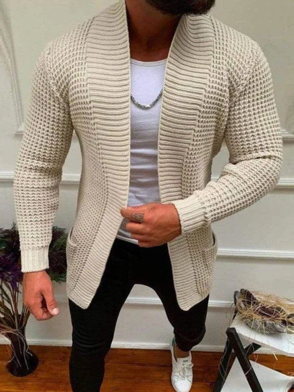Loose Casual Knitted Men Cardigan Sweater Iron Safe Non-Iron Wrinkle Free
