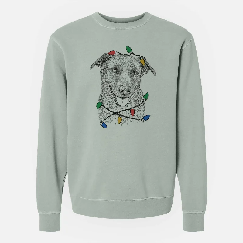 Christmas Lights Reef the Mixed Breed - Unisex Pigment Dyed Crew Sweatshirt Hoodie Dress Longline Feminine