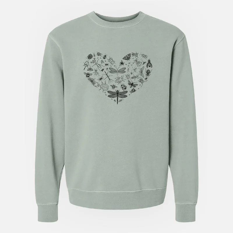Heart Full of Insects - Unisex Pigment Dyed Crew Sweatshirt Hoodie with Hem Ribbing Snug Secure