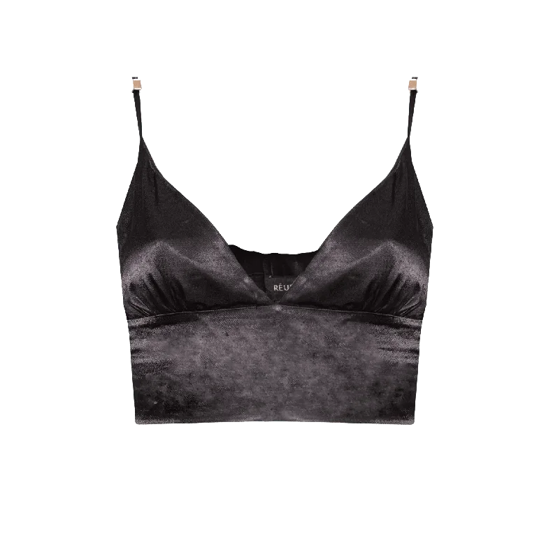 Avril Crop Top Lace Blend Ribbed Blend Corduroy Blend