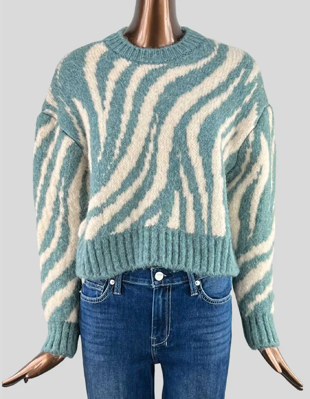 ZARA Cropped Sweater w/ Tags - Small Solid Print Embellished