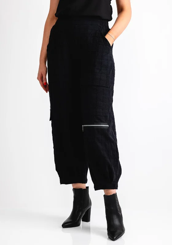 My Soul Embossed Check Trousers, Black Trousers chic fashionable