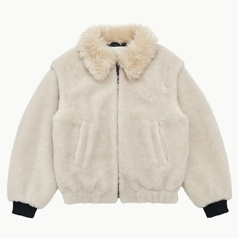 SALE 30%OFF ! <br/>【AMOMENTO/アモーメント】<br>DETACHABLE SHEARING JUMPER <br>AM24FWW04JP Elasticated Padded Insulated