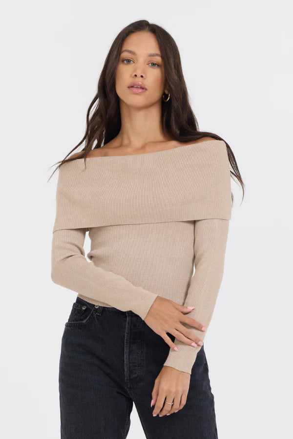 off shoulder sweater Handmade Hand-knitted Hand-woven