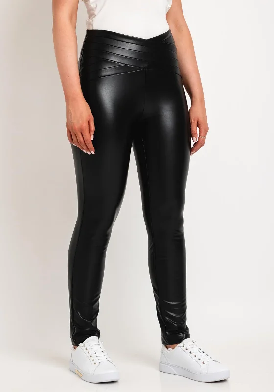 Guess Faux Leather High Rise Skinny Trouser, Black Trousers practical easy-care