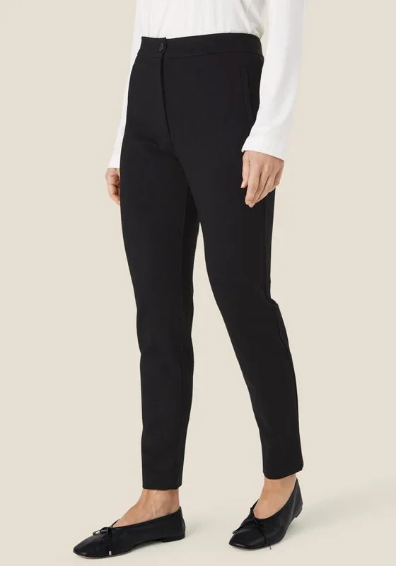 Masai Pamala Fitted High Waisted Trousers, Black Trousers Cargo Utility