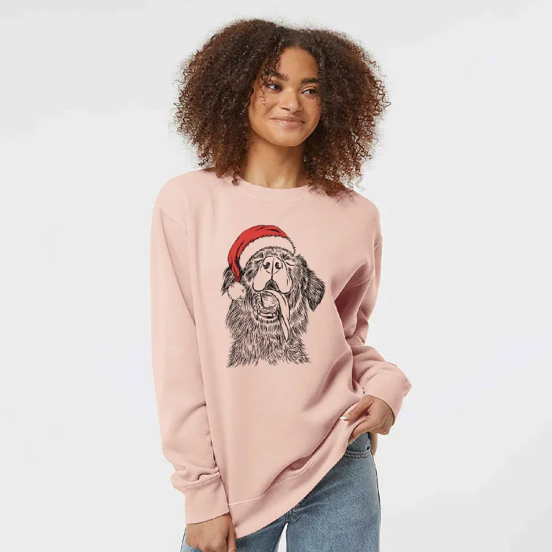 Santa Quint the Mixed Breed - Unisex Pigment Dyed Crew Sweatshirt Hoodie with Hem Elastic Stretchable Comfortable