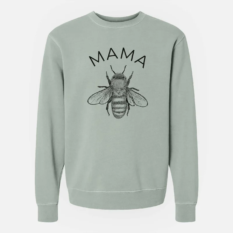 Mama Bee - Unisex Pigment Dyed Crew Sweatshirt Hoodie with Drawstring Waist Adjustable Fitted