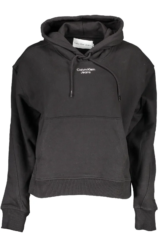 Black Cotton Women Sweater Hooded Sweater Collared Sweater Shawl Collar