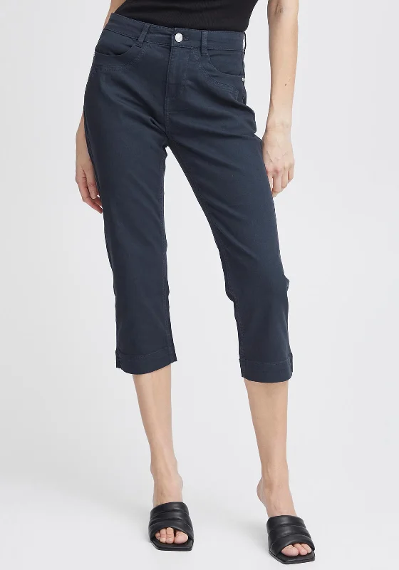 Fransa Fotwill Capri Trousers, Navy Trousers Chinos Classic