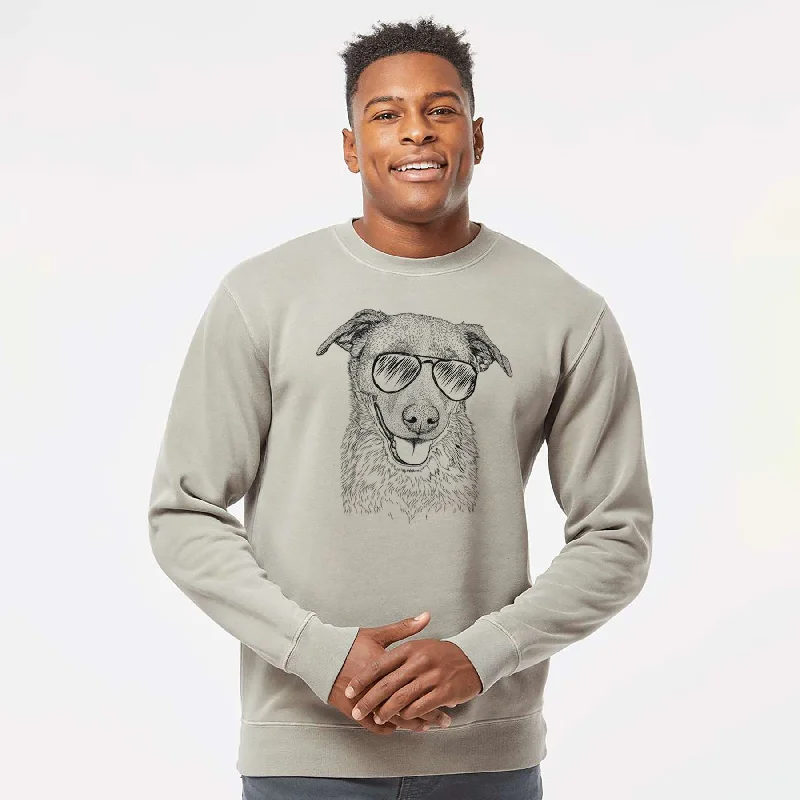 Aviator Reef the Mixed Breed - Unisex Pigment Dyed Crew Sweatshirt Hoodie with Hood Adjustable Protection