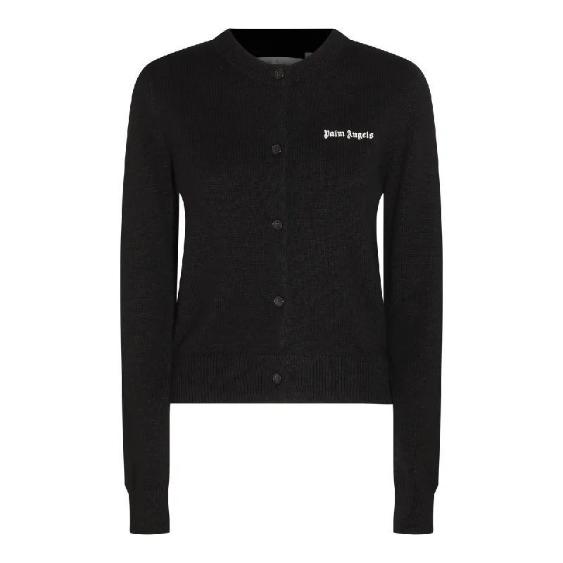Palm Angels Sweaters Black Lace Blend Ribbed Blend Corduroy Blend