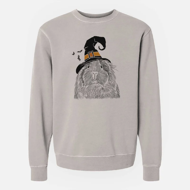 Witch Rhino the Guinea Pig - Unisex Pigment Dyed Crew Sweatshirt Hoodie with Fur Luxurious Winter