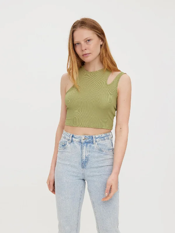 Γυναικείο top VMOFELIANEIA TANK CROP TOP 10264505 | 10264505 Zippered Front Buttoned Front Snap Front