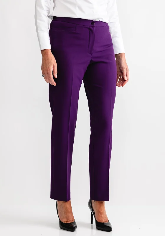 Via Veneto Penny Slim Leg Trousers, Purple Trousers Versatile Stylish