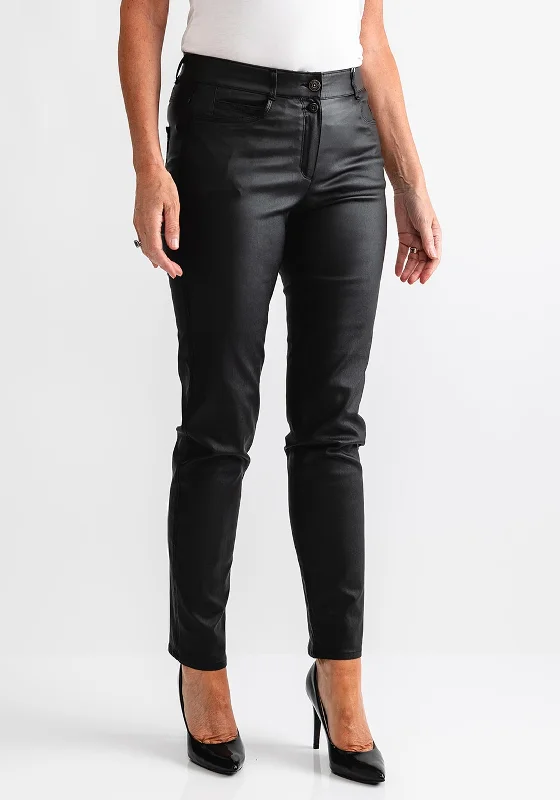 Bianca Denver Faux Leather Slim Trousers, Black Trousers Favorite Customer