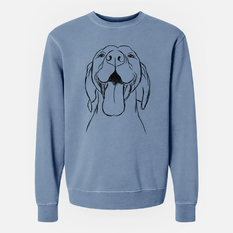 Bare Rhys the Vizsla - Unisex Pigment Dyed Crew Sweatshirt Hoodie with Print Artistic Unique
