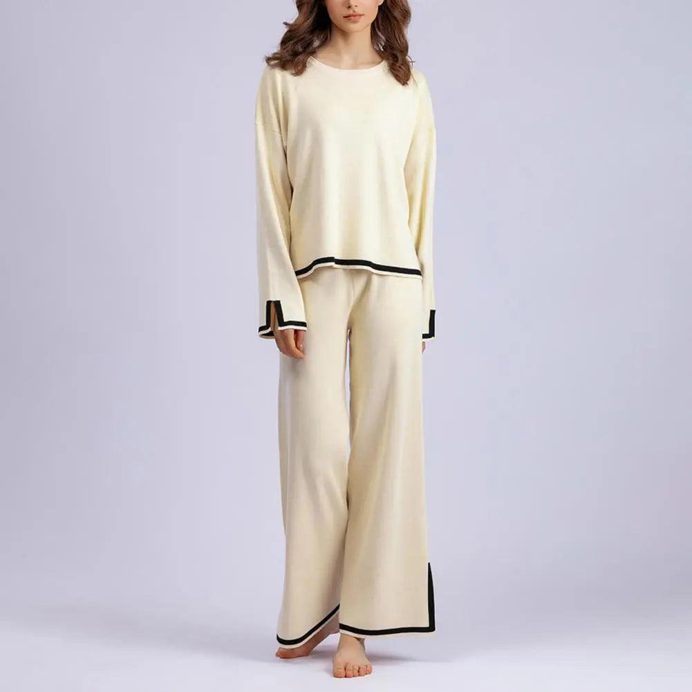 Flayer Pants Women Sweater Set Rayon Fabric Velvet Fabric Corduroy Fabric