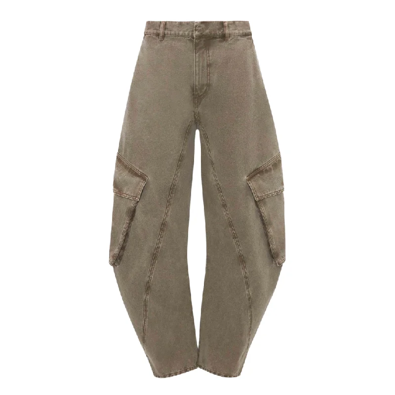 Barrel Leg Trousers Trousers Low Rise Relaxed