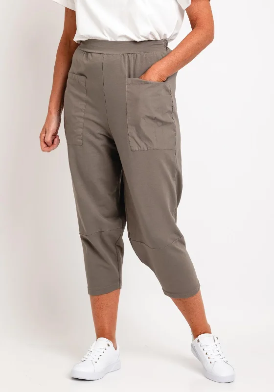 D.E.C.K. By Decollage Harlem Casual Utility Trousers, Taupe Trousers fashionable trendy