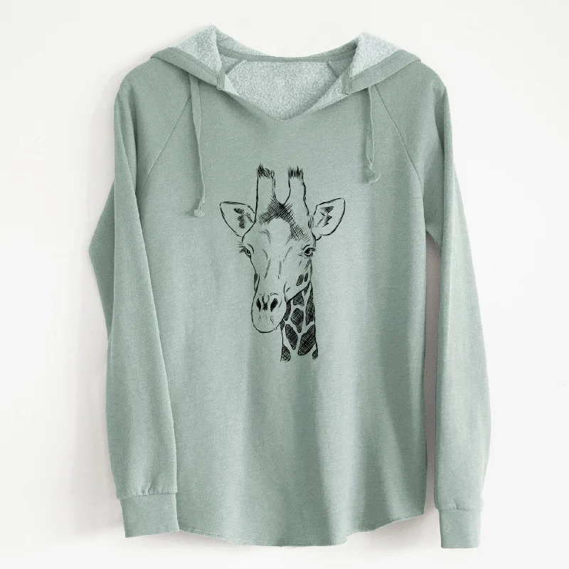 Southern Giraffe - Giraffa giraffa - Cali Wave Hooded Sweatshirt Hoodie with Hem Drawcord Adjustable Customizable