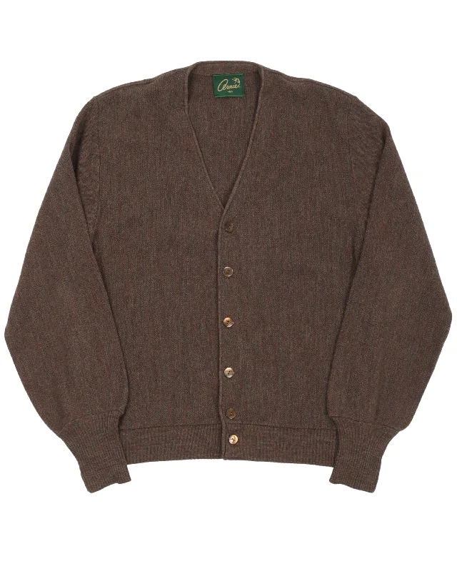 Brown Cardigan Transparent Opaque Sheer