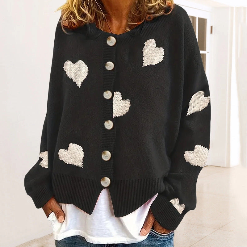BLACK HEART CARDIGAN Fitted Slim Tailored
