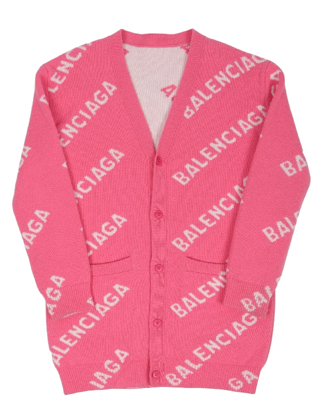 Repeat Logo Cardigan Zippered Buttoned Snapped