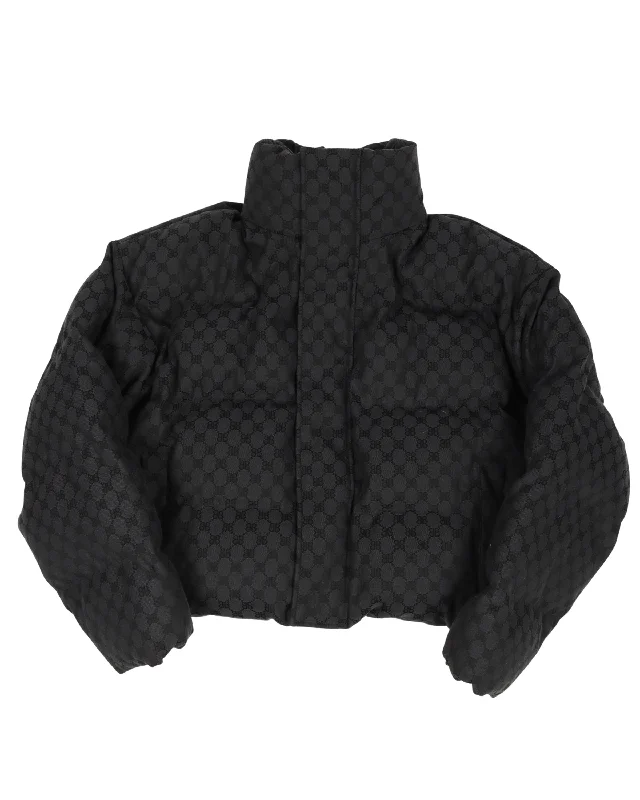 Gucci Hacker Monogram Puffer Jacket Bomber Jacket Anorak Windbreaker