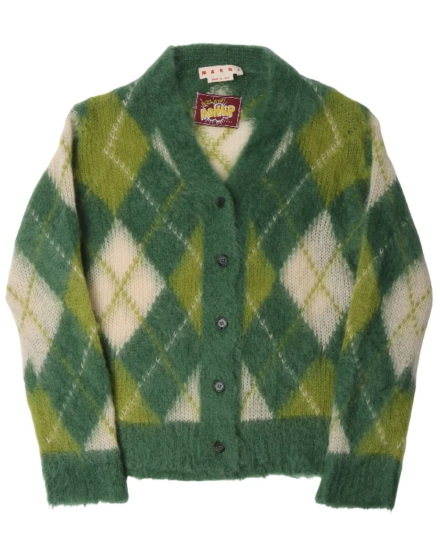 Diamond Mohair Cardigan Soft Cozy Warm