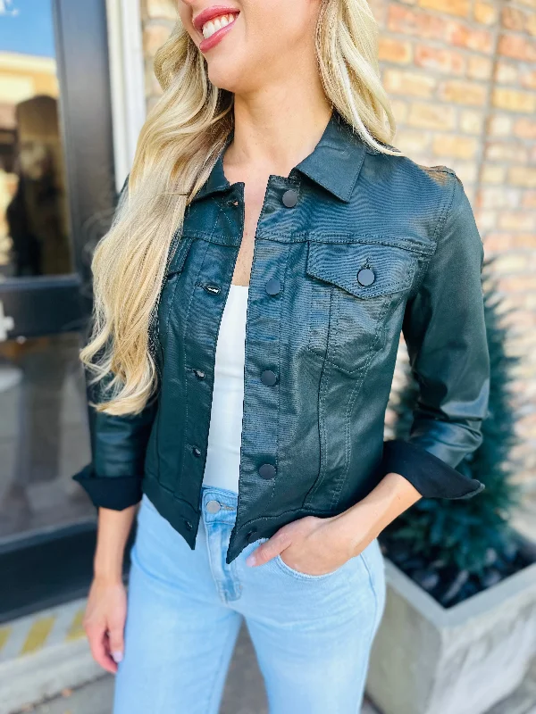 Julia Crop Jacket- Evergreen Faux Fur Jacket Real Fur Jacket Shearling Jacket
