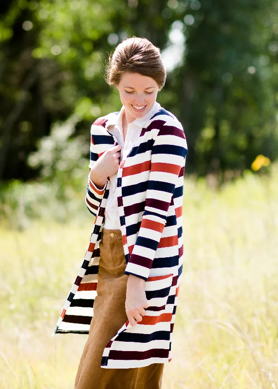 French Terry Striped Cardigan - FINAL SALE Velvet Chenille Corduroy