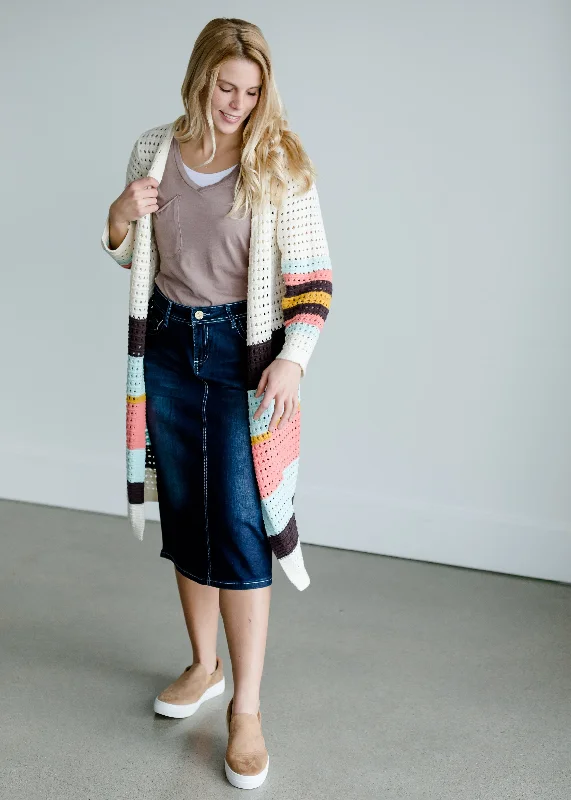 Long Knit Pocket Cardigan - FINAL SALE Slim Fit Regular Fit Oversized