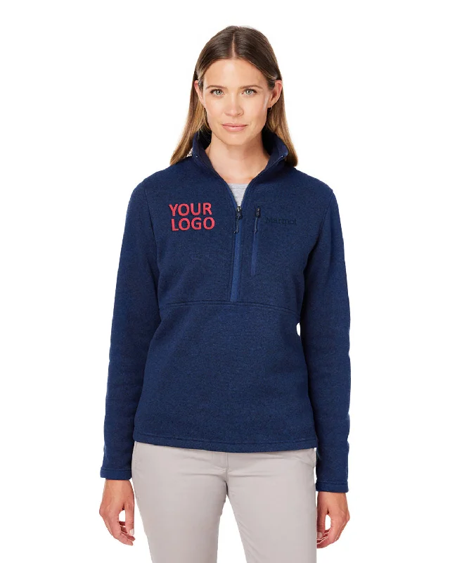 Marmot Ladies Dropline Half-Zips Jackets, Arctic Navy Print Jacket Jacquard Jacket Embroidered Jacket