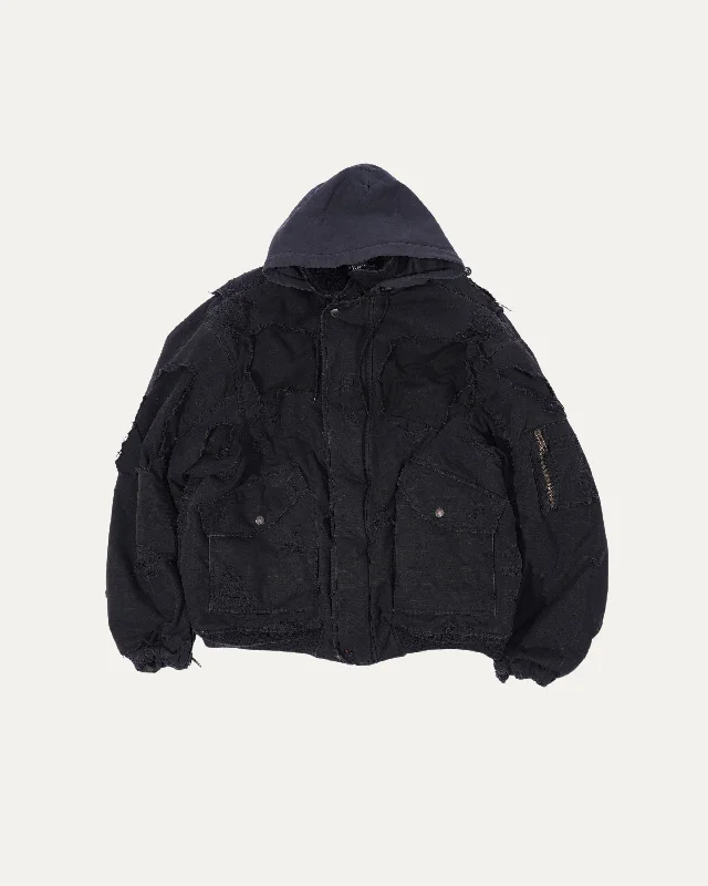 Destroyed Bomber Jacket Fleece Jacket Down Jacket Feather Jacket