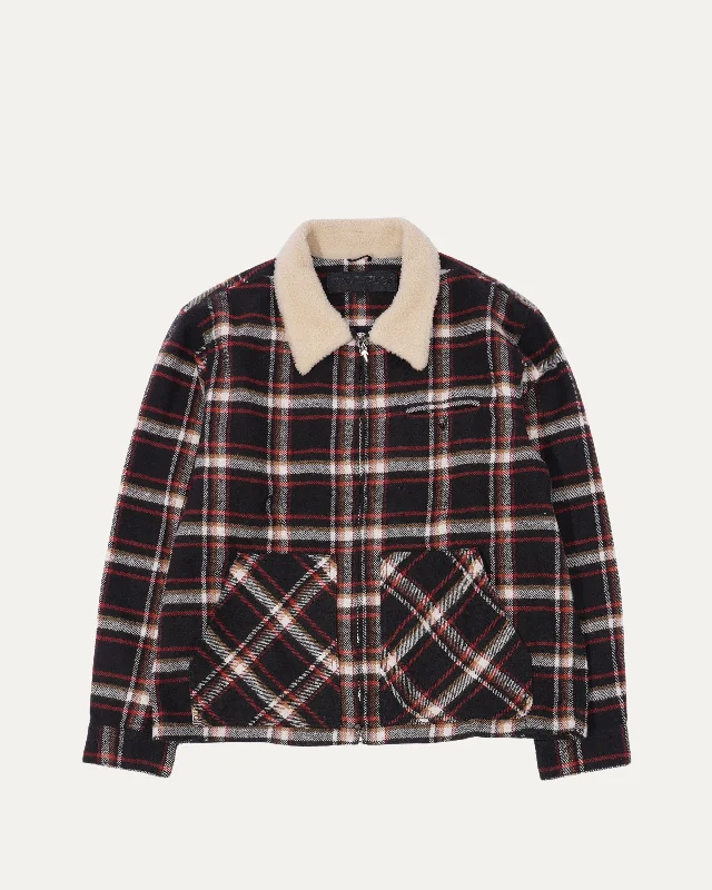 Flannel Shearling Collar Zip Up Jacket Rayon Jacket Velvet Jacket Corduroy Jacket