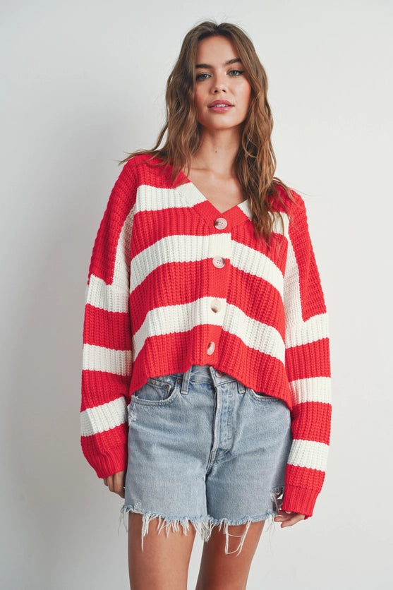 RED CARDIGAN Oversized Loose Flowy