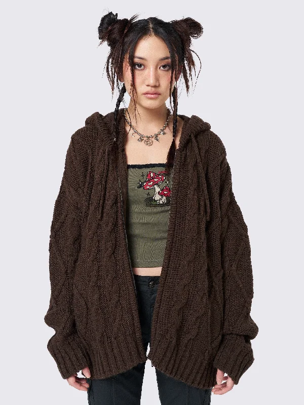 Eli Brown Zip Up Cable Knit Cardigan Rayon Fabric Velvet Fabric Corduroy Fabric