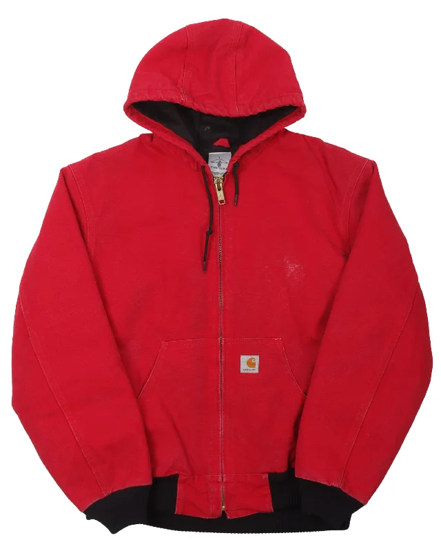Carhartt Hooded Work Jacket Zip Front Button Front Snap Front