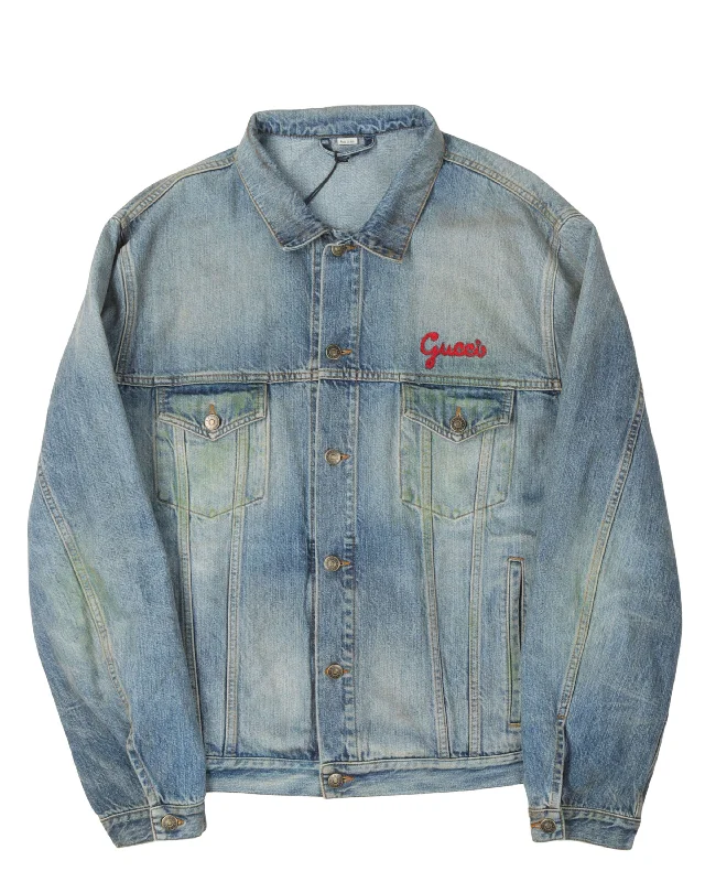 Cat Embroidery Denim Jacket Print Jacket Jacquard Jacket Patchwork Jacket