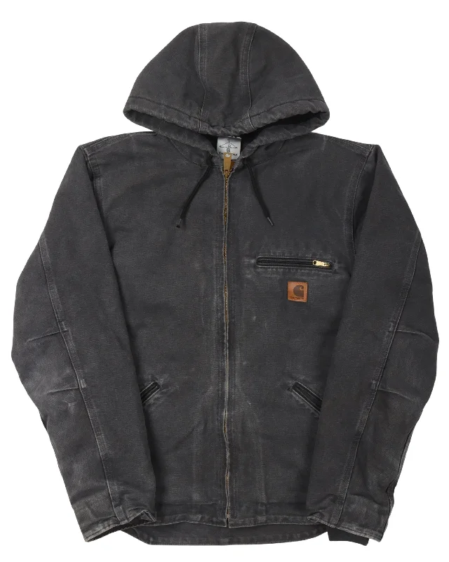 Carhartt Hooded Work Jacket One-Shoulder Jacket Off-the-Shoulder Jacket Asymmetrical Jacket