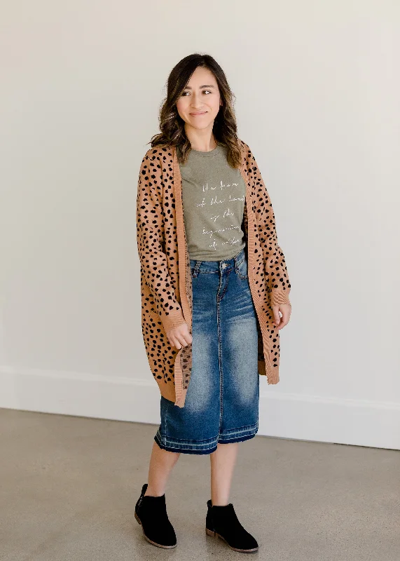 Cheetah Print Open Front Cardigan - FINAL SALE Boxy Cardigan Fitted Cardigan A-Line