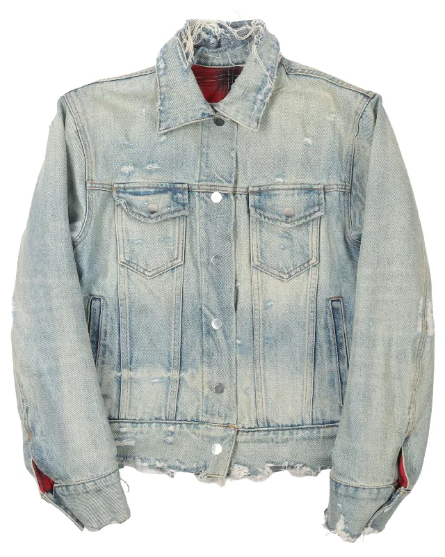 Denim Reversible Jacket Print Jacket Jacquard Jacket Embroidered Jacket