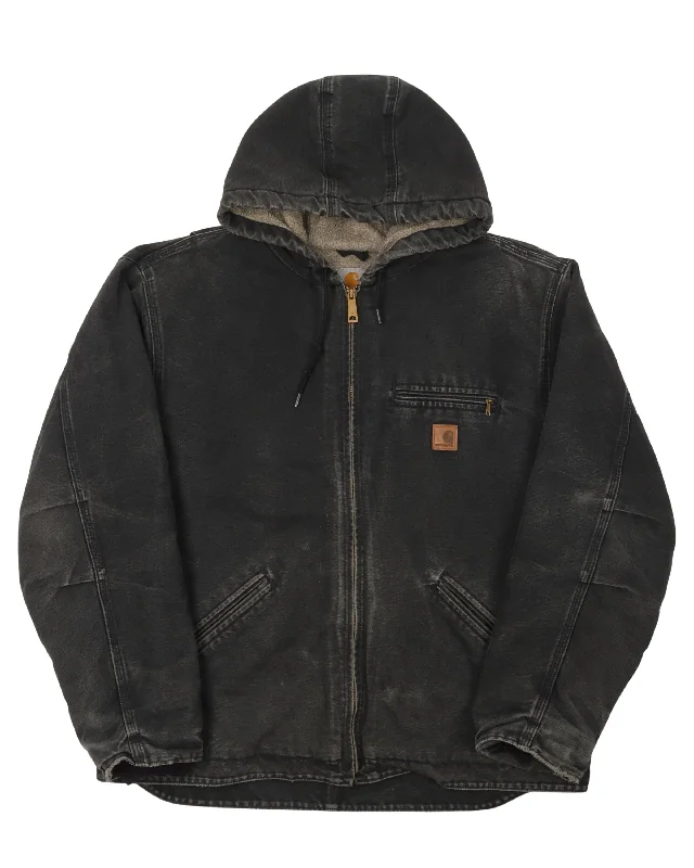 Carhartt Fleece Lined Hooded Work Jacket Herringbone Jacket Checkered Jacket Solid Jacket