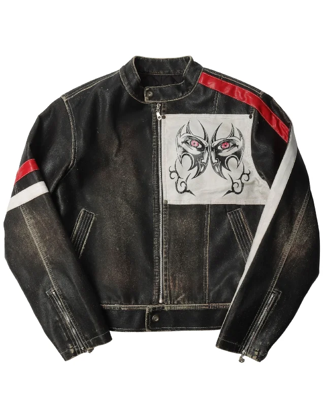 Mission Tribal Face Faux Leather Jacket Rayon Fabric Velvet Fabric Corduroy Fabric