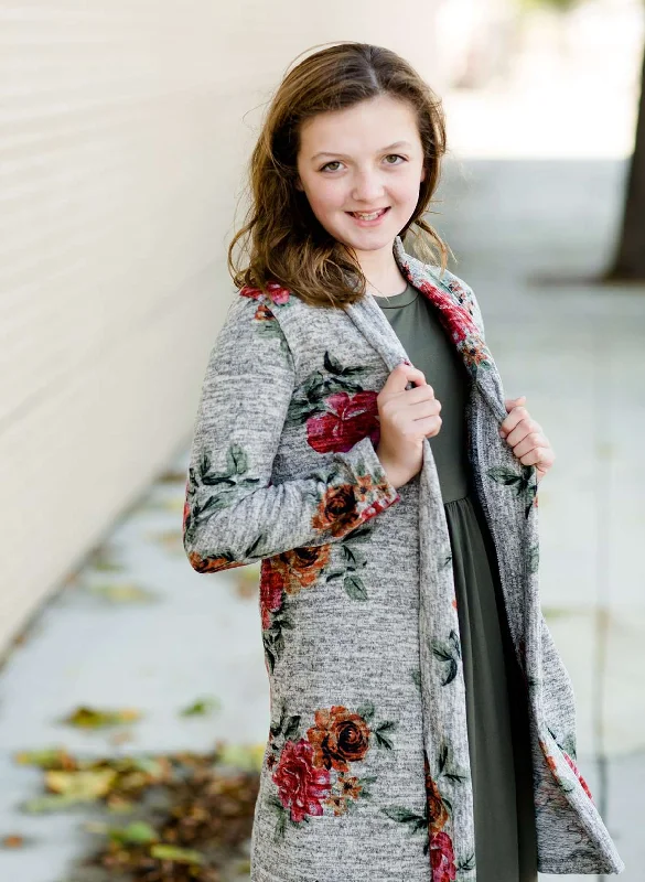 Printed Floral Cardigan Houndstooth Herringbone Solid