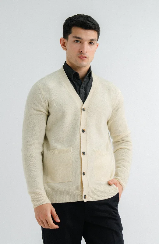 Full Sleeves Cardigan Houndstooth Herringbone Solid