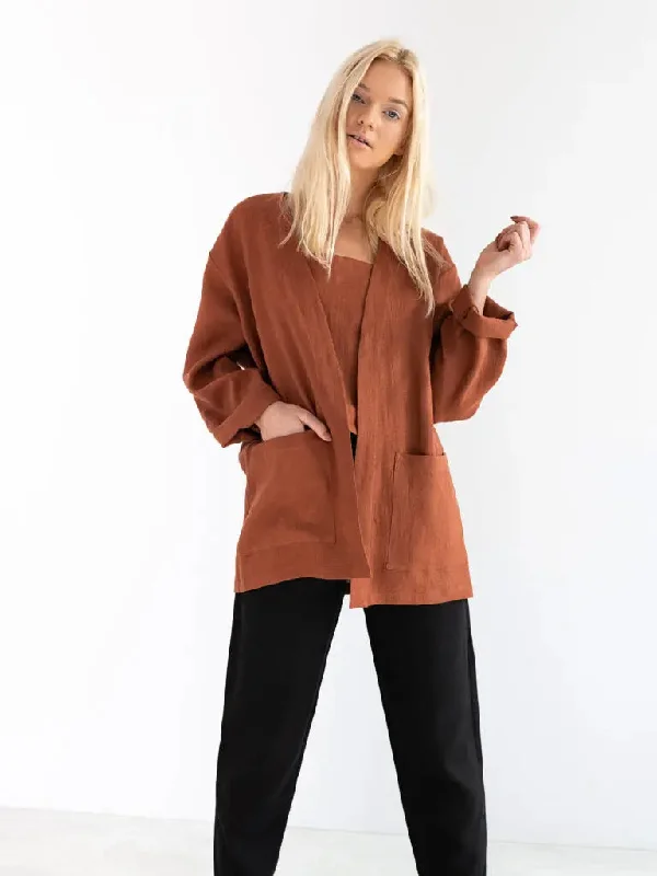 Selby Linen Jacket by Love And Confuse Herringbone Jacket Checkered Jacket Solid Jacket